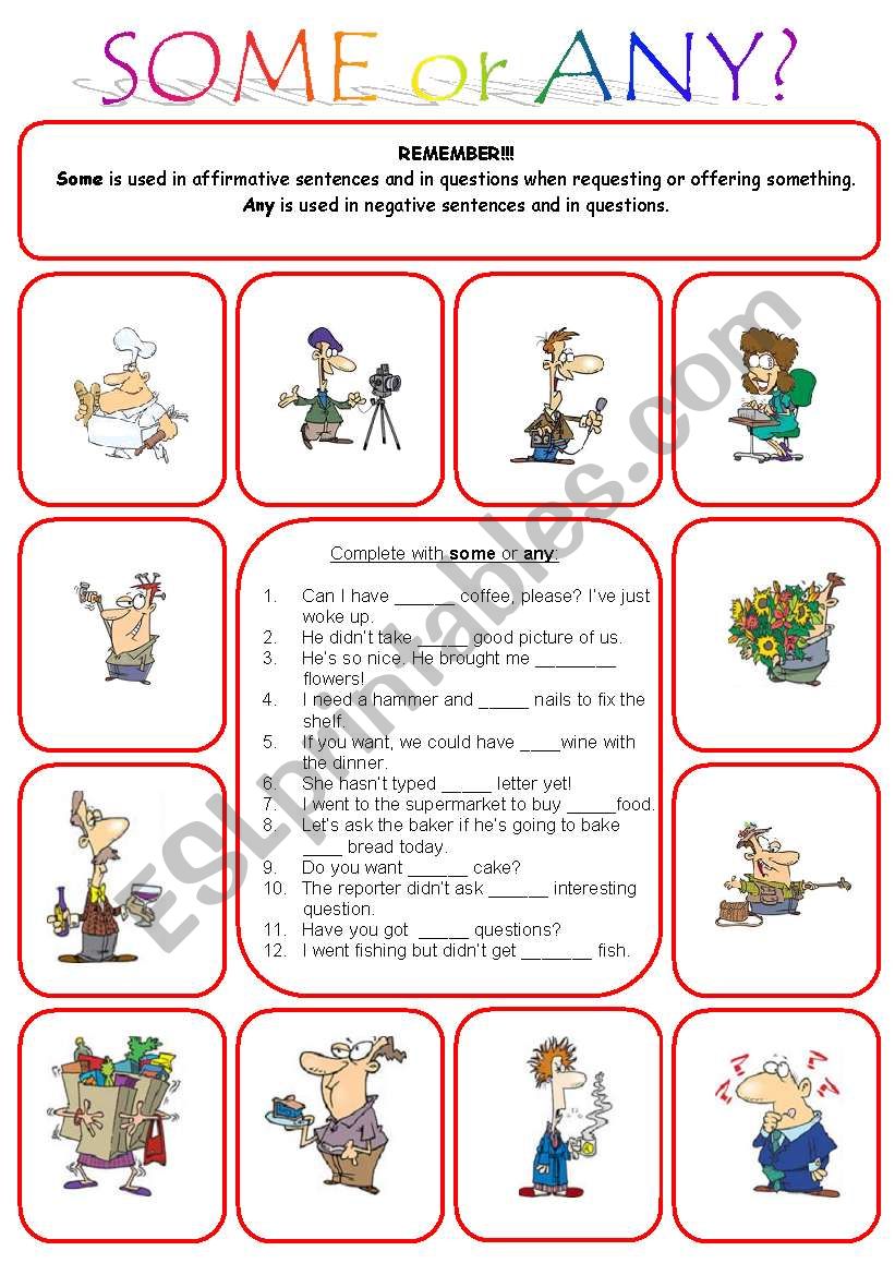 Some or Any? worksheet