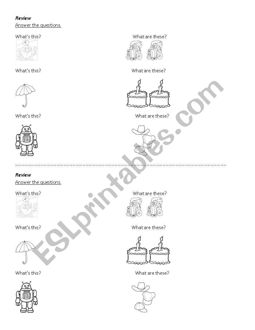 Whats this? What are these? worksheet