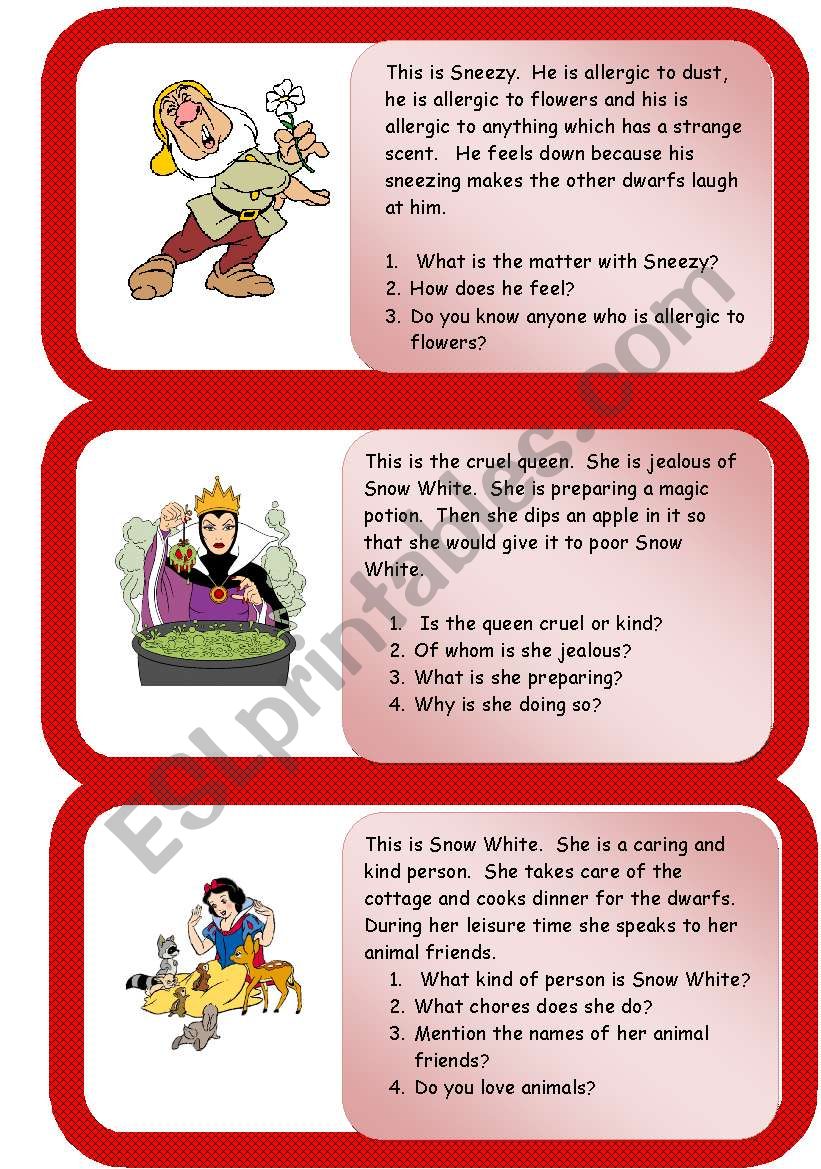 the dwarfs  - mini comprehensions - part three