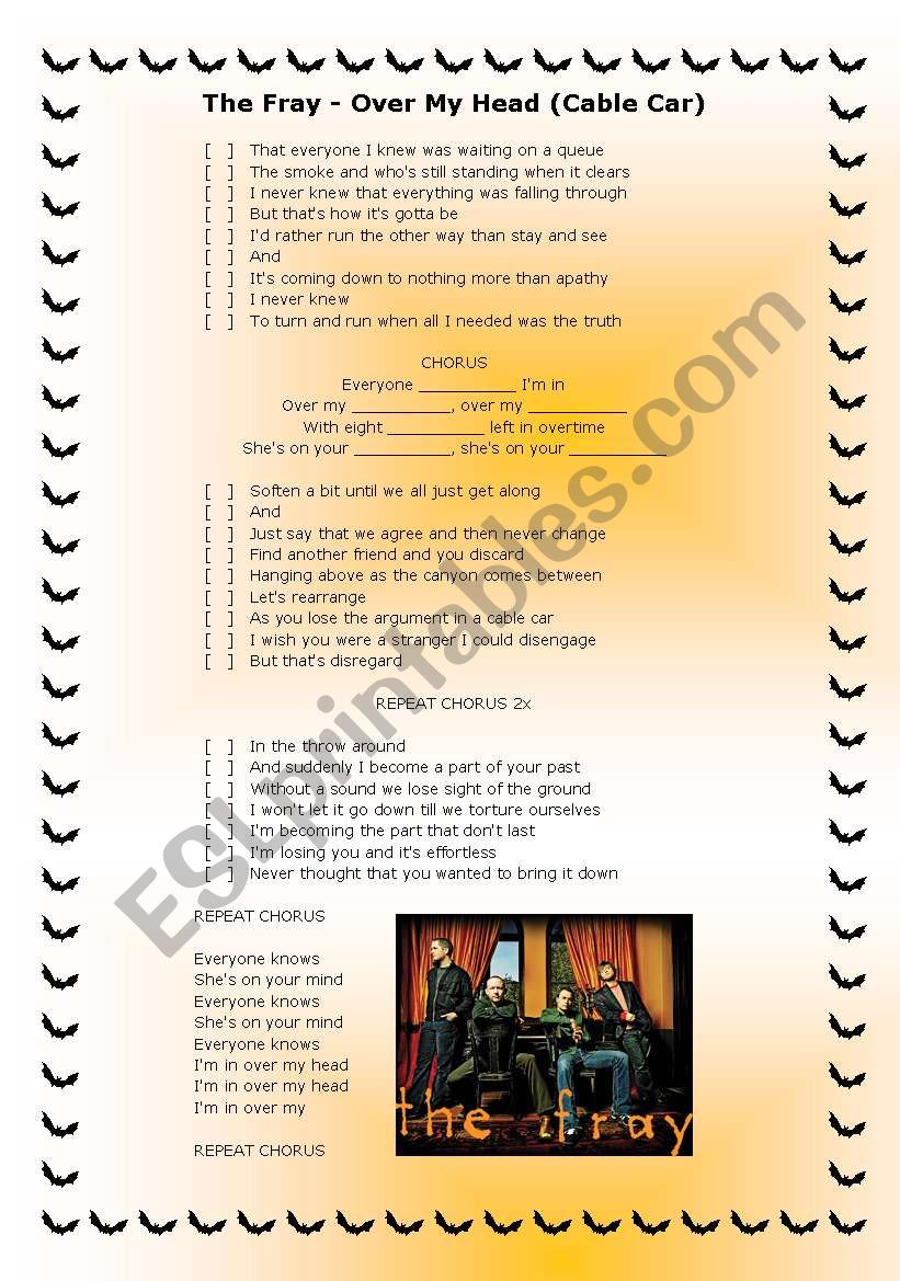 Song activity - The Fray - Over My Head (Cable Car)