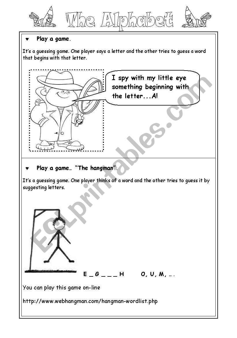 alphabet worksheet