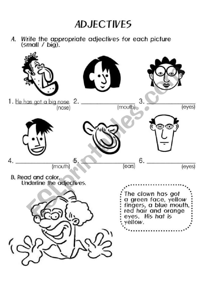 adjectives worksheet