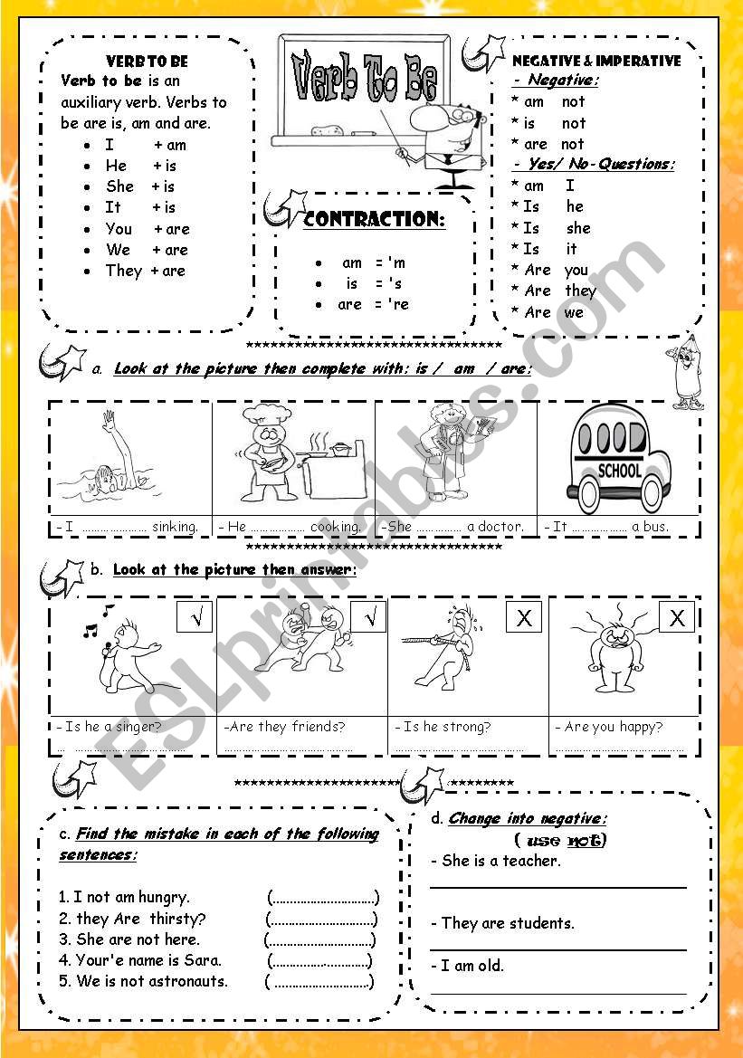 Verb To Be worksheet