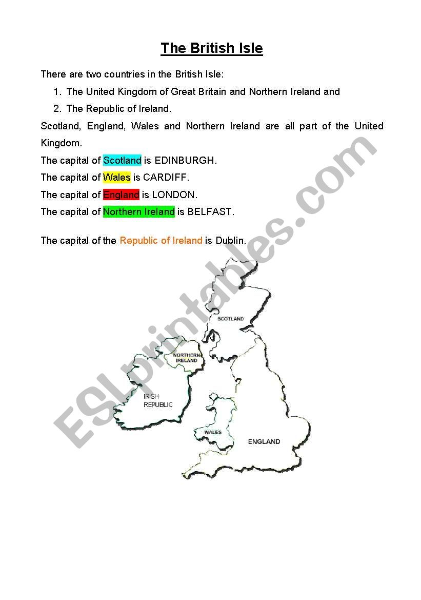 The British Isle worksheet