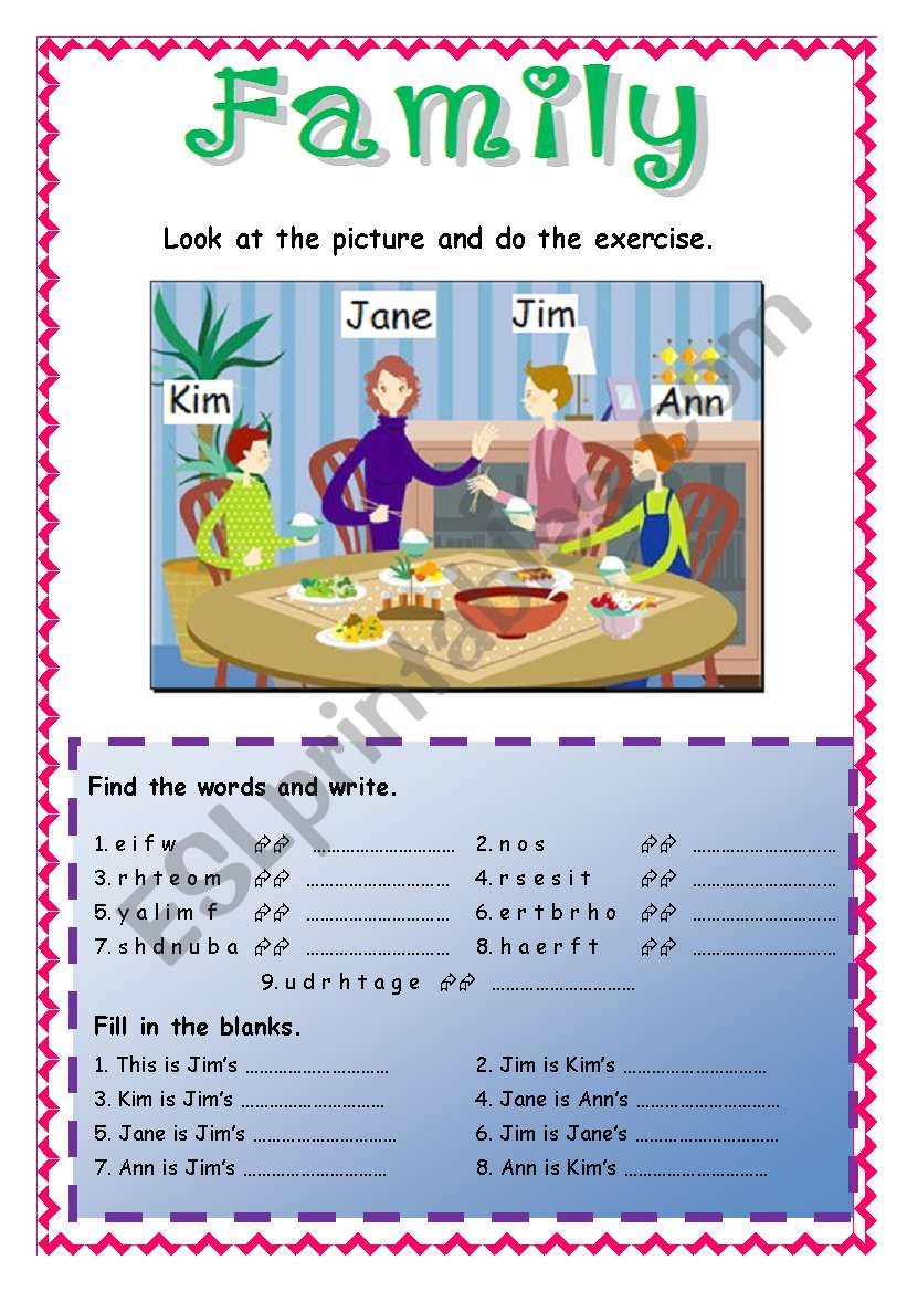 Family worksheet