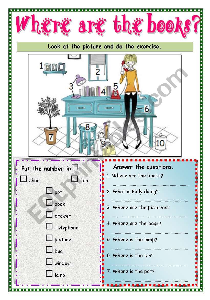 Where are the books? worksheet