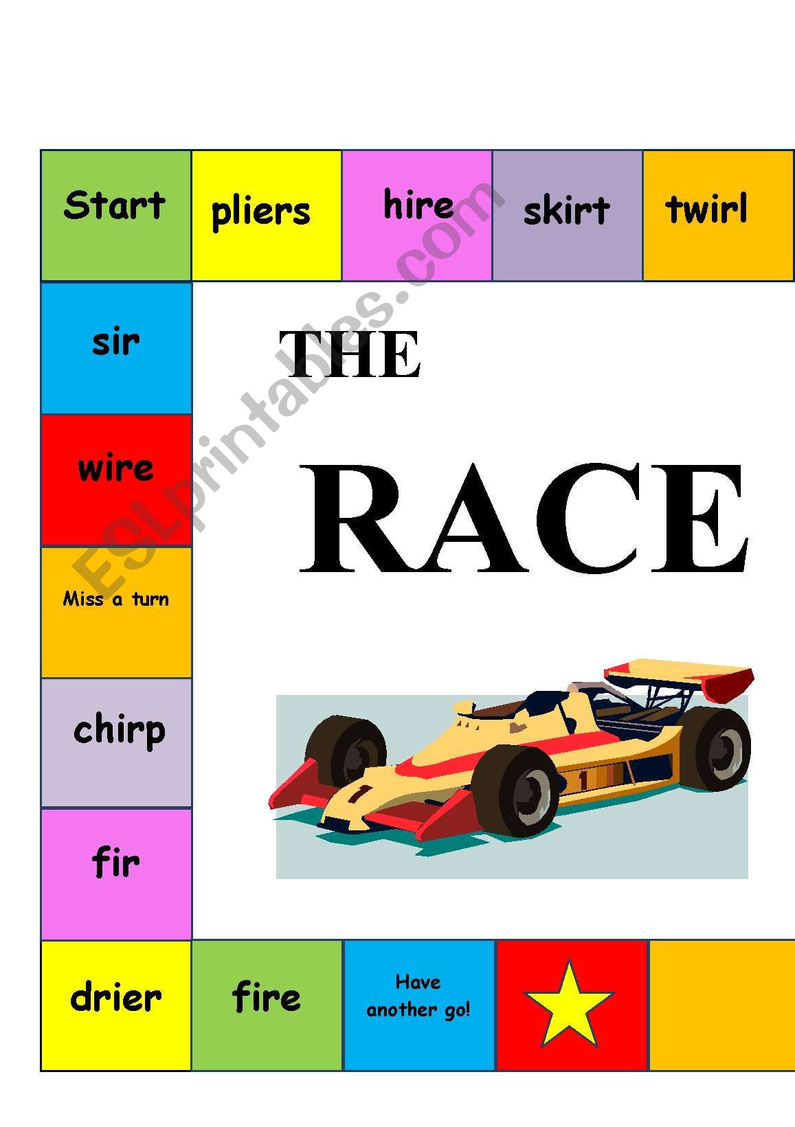 The RaceTrack Game worksheet