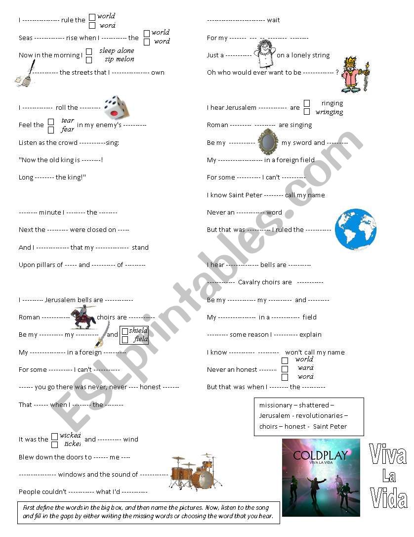 Used to / Would (Past habits) - Viva la Vida by Coldplay (Song)