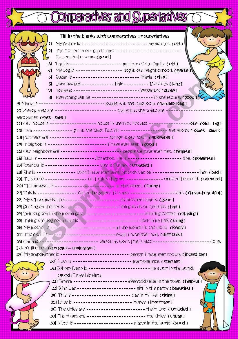 Comparatives and Superlatives PART-2  ( B&W included )