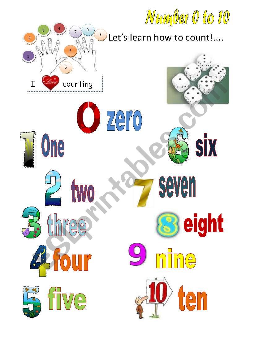Learn about number 1 - 10 worksheet