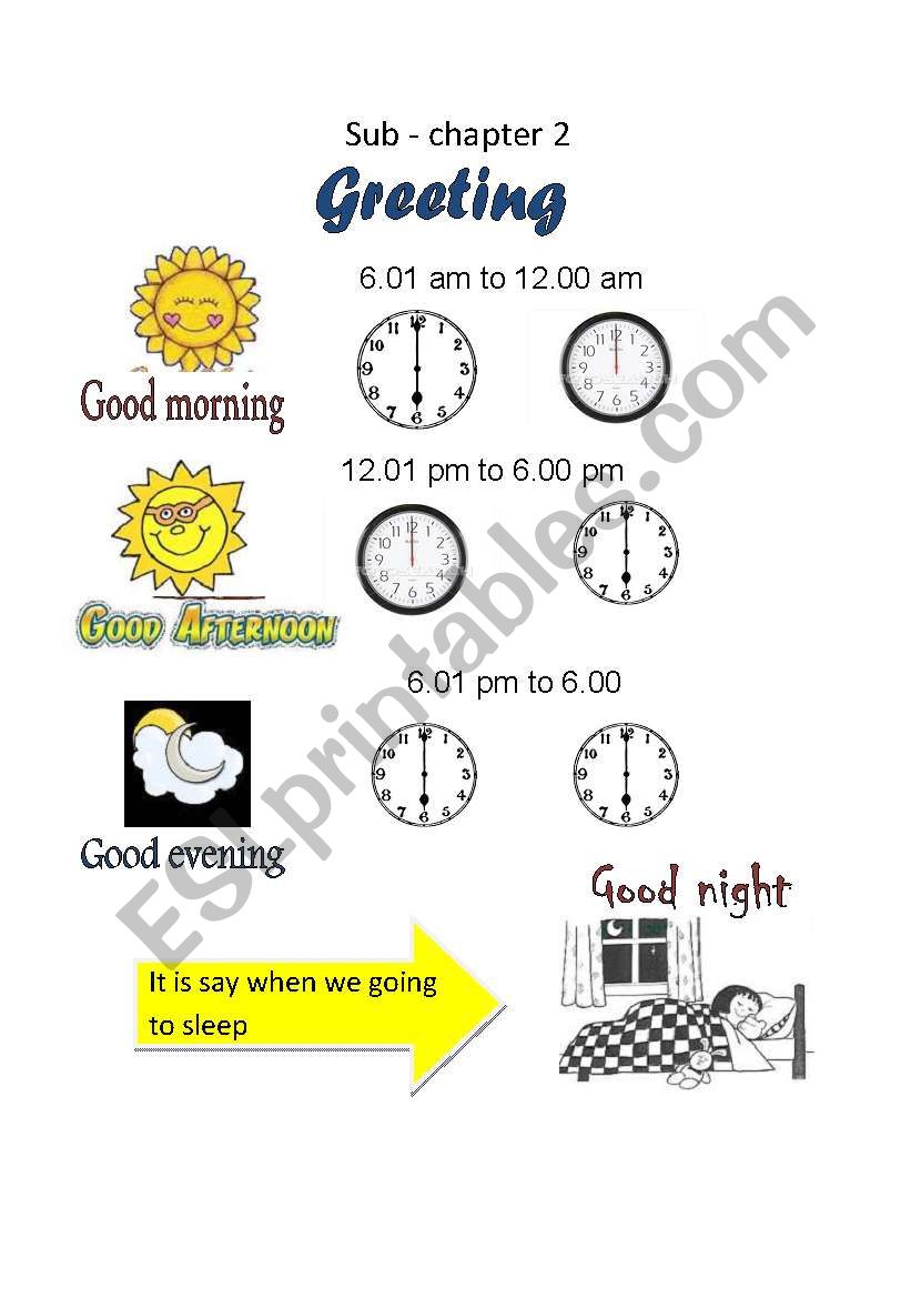 Greeting worksheet