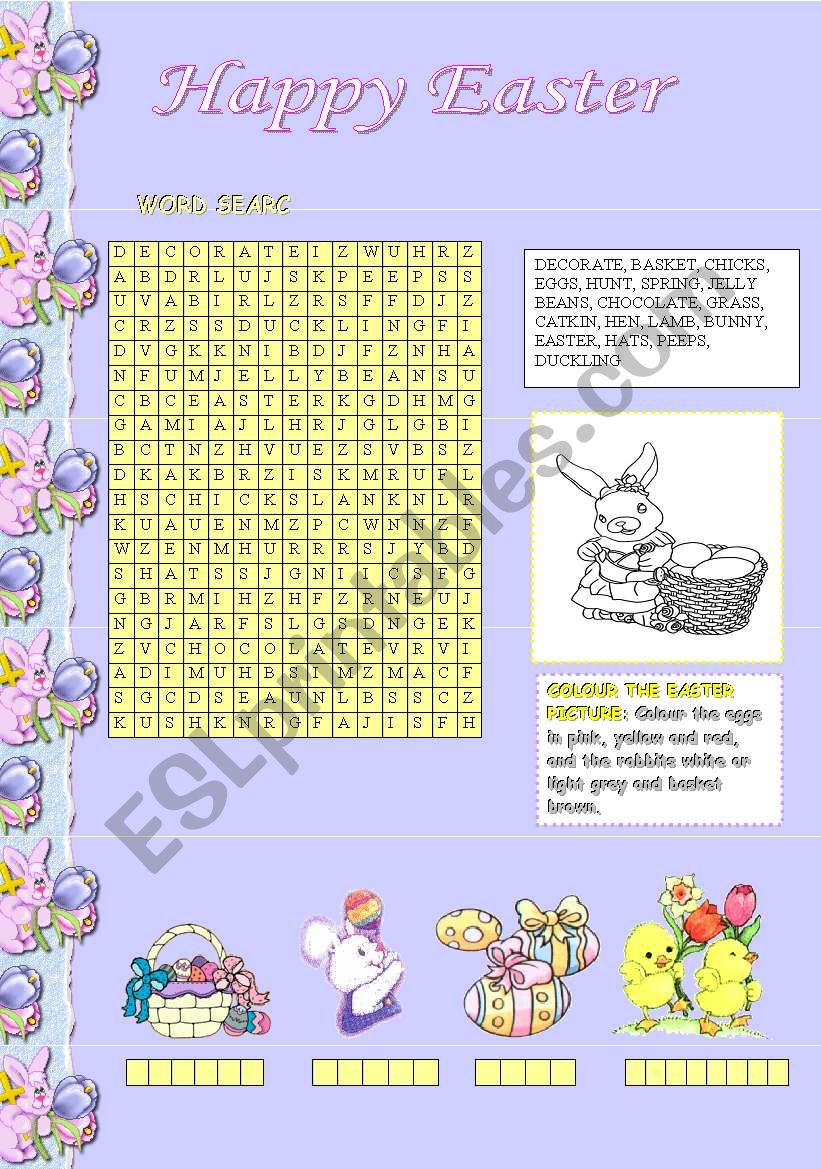 happy easter worksheet