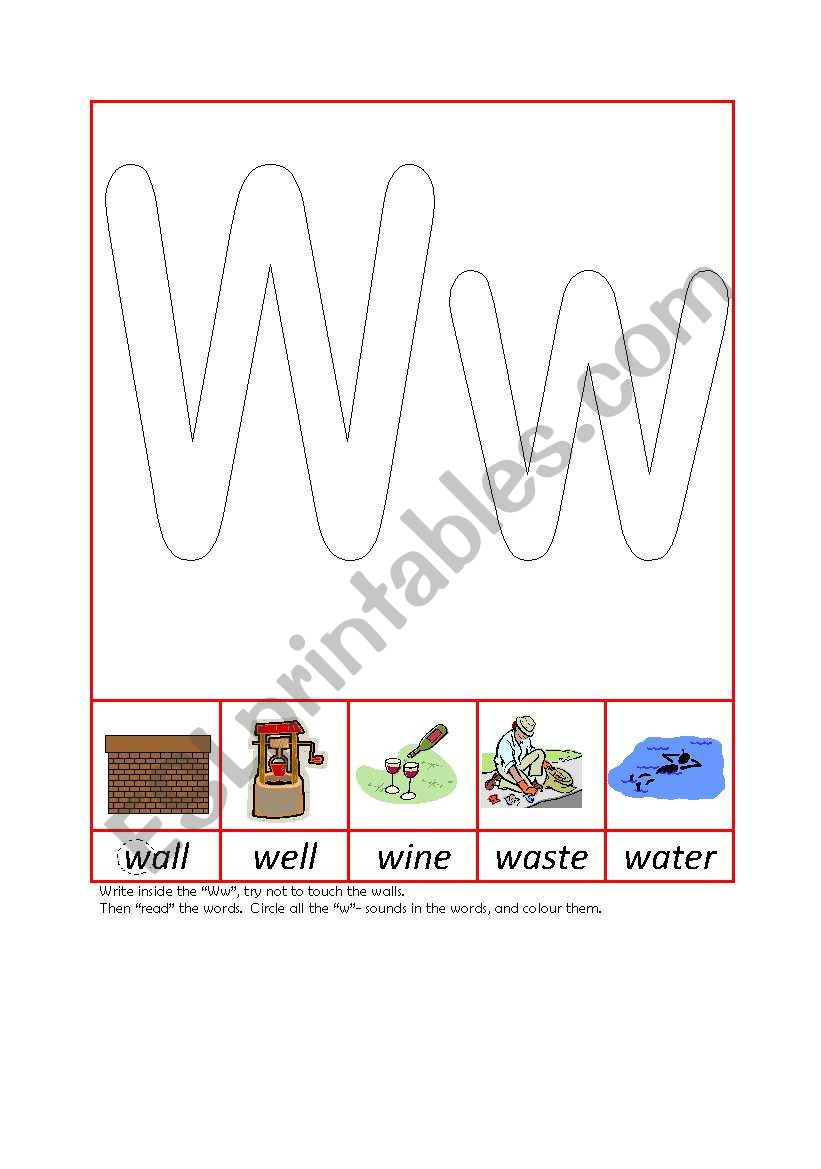 Phonic Recognition Ww worksheet