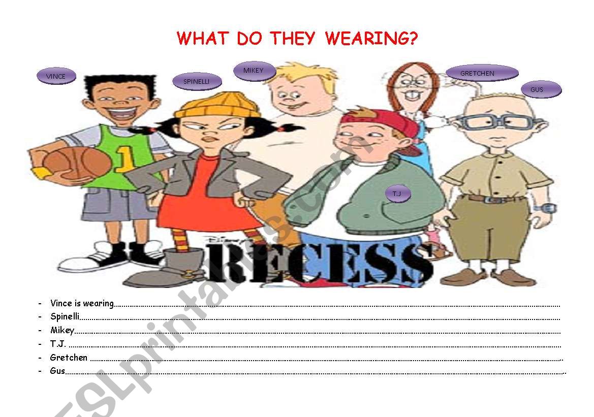 what are they wearing? worksheet