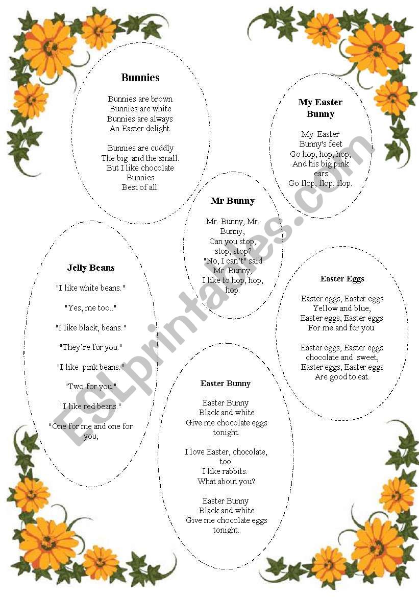 Easter Poems worksheet