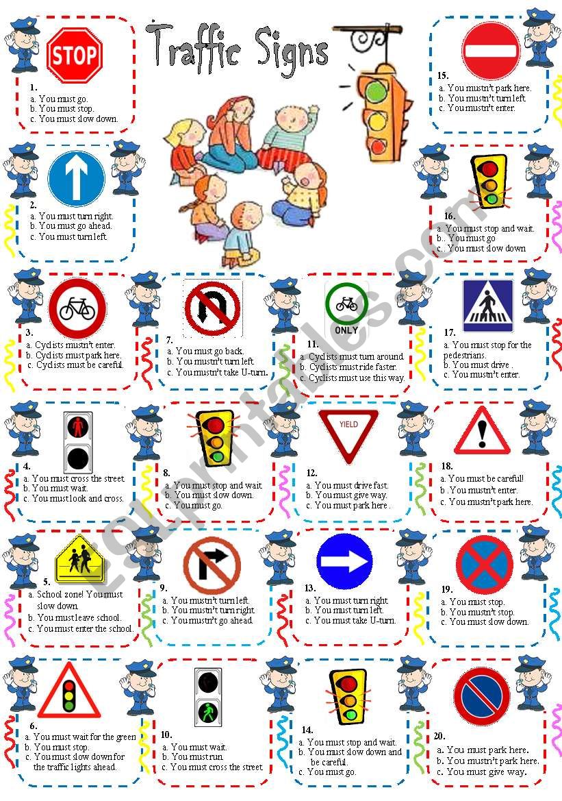 Traffic Signs Rules ESL Worksheet By Sawer