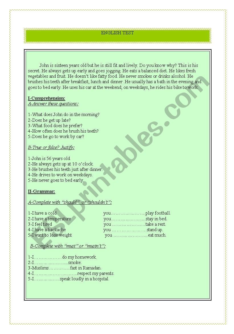 simple present and modals worksheet
