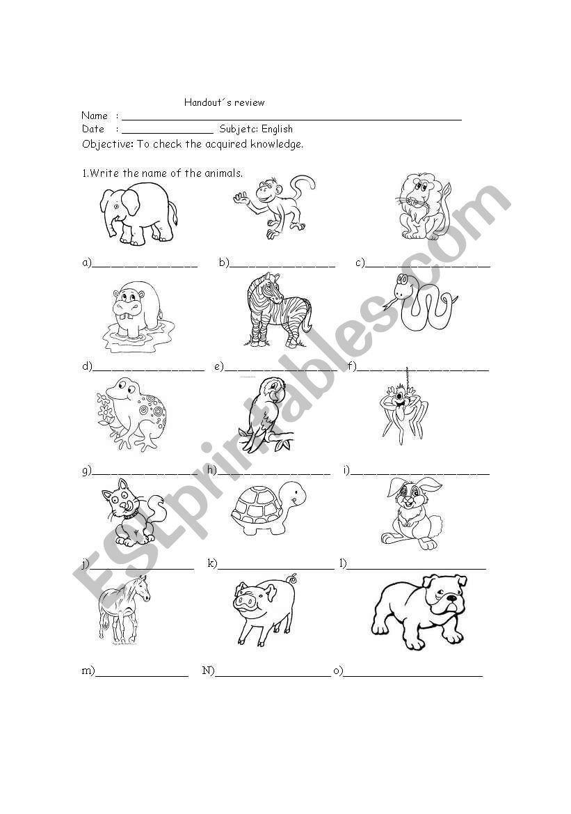 Farmer animals worksheet