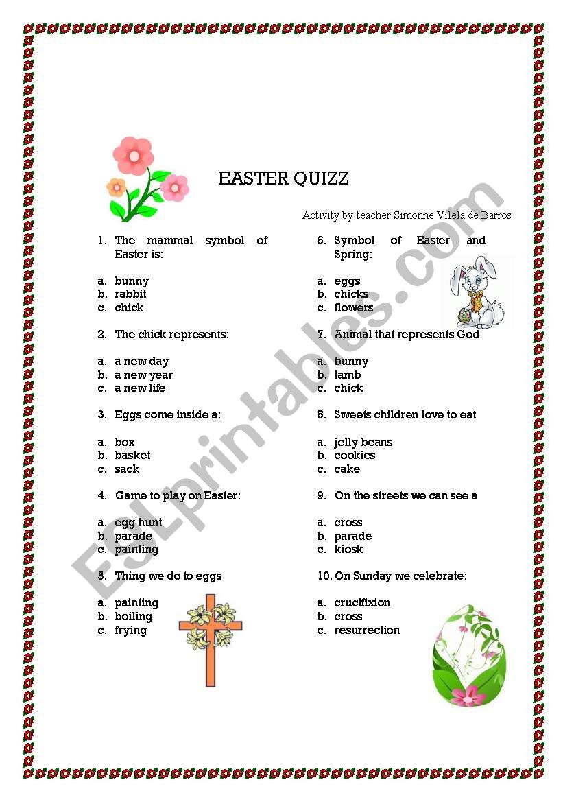 Easter Quizz worksheet
