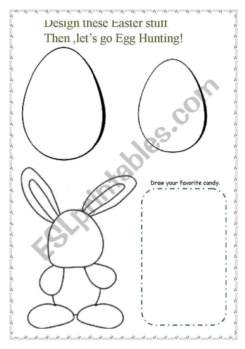 Easter Egg Hunt material worksheet