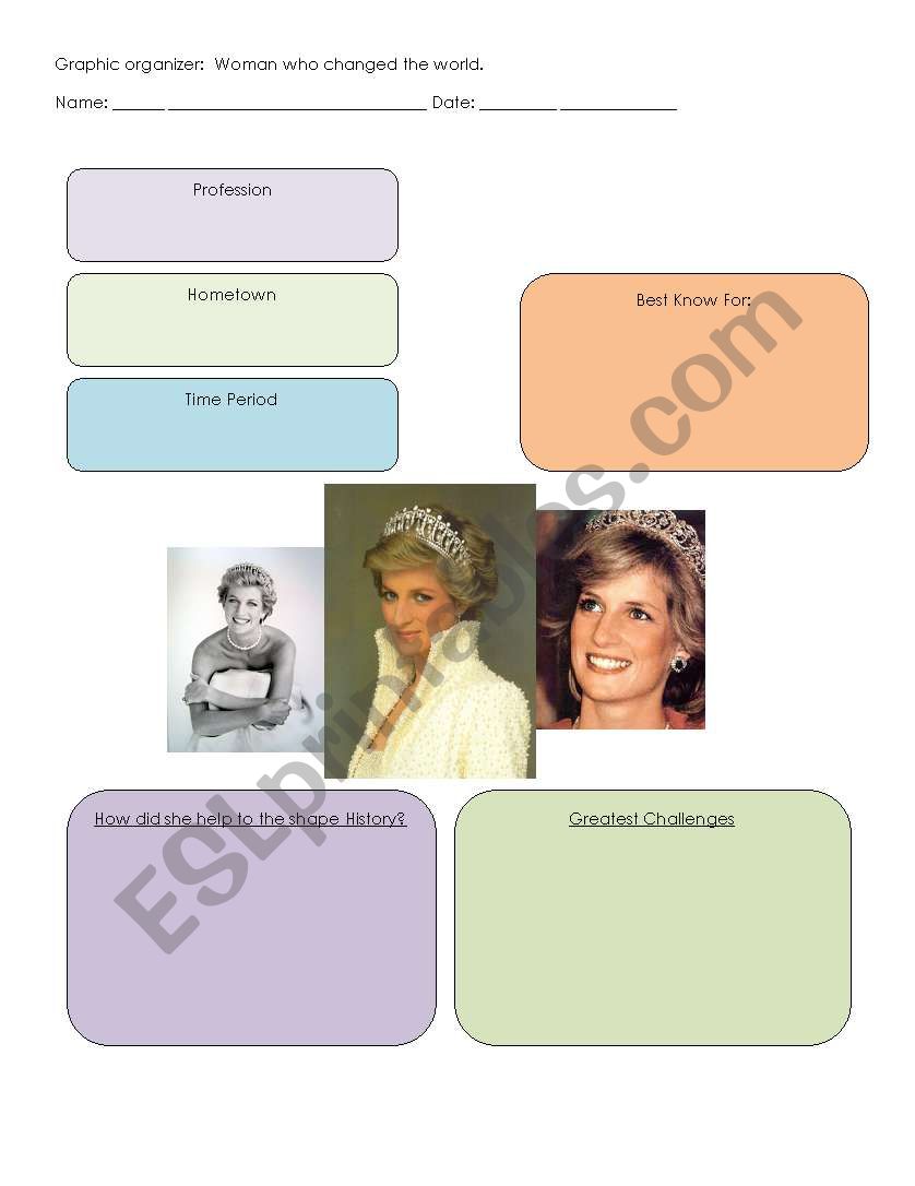 Diana, princess of Wales worksheet