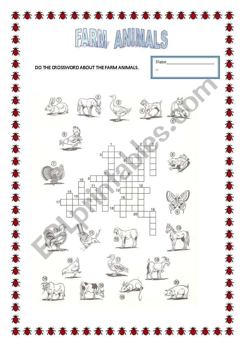 Farm animals worksheet