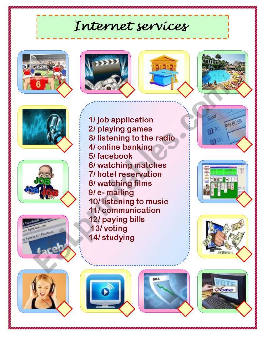 internet services : fmatching worksheet