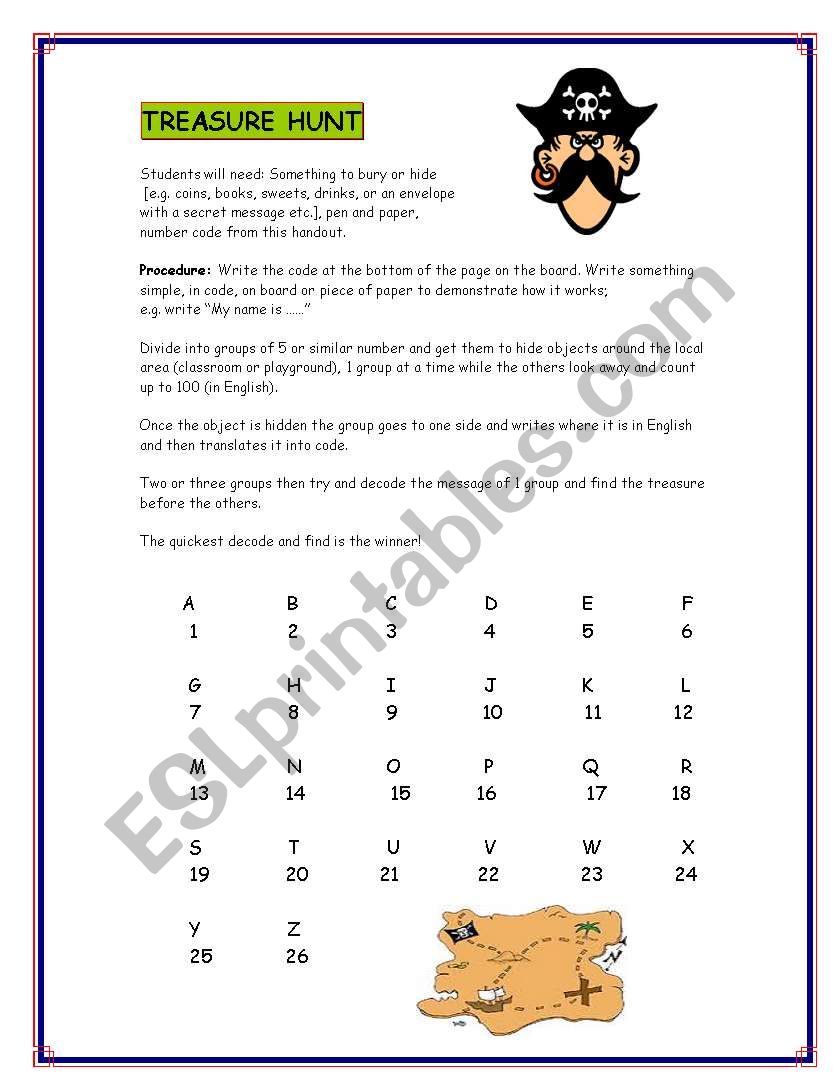 Treasure Hunt worksheet