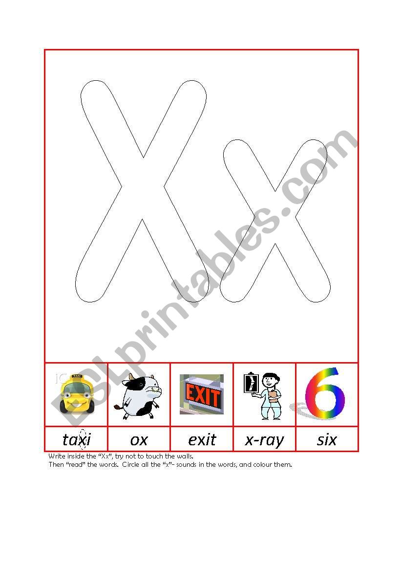 Phonic Recognition Xx worksheet