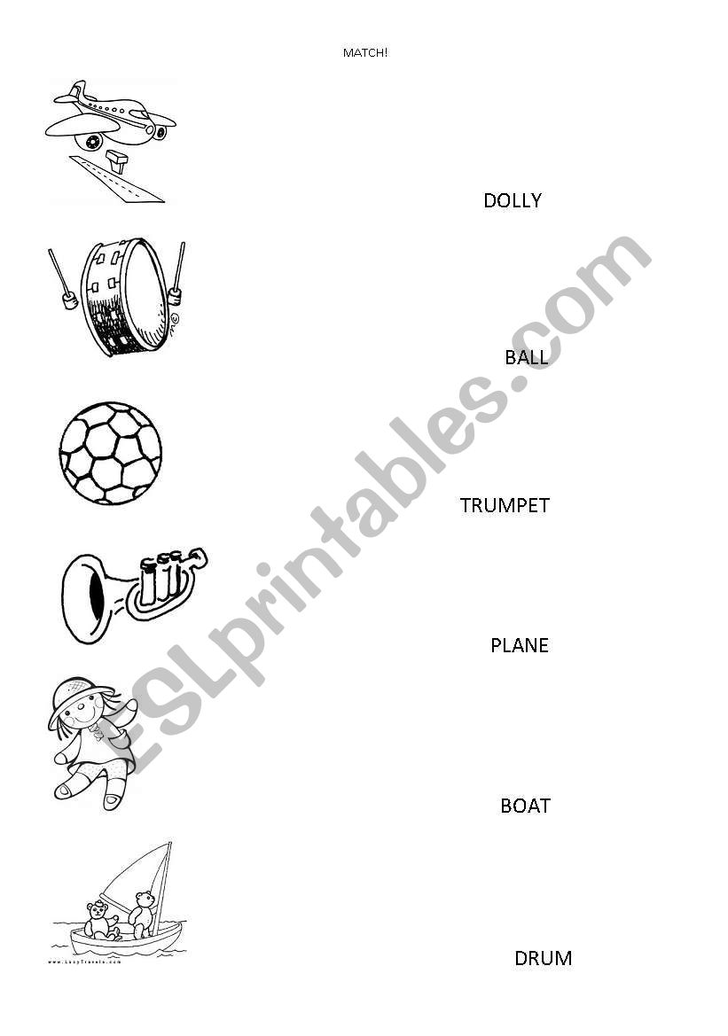 Toys (match) worksheet