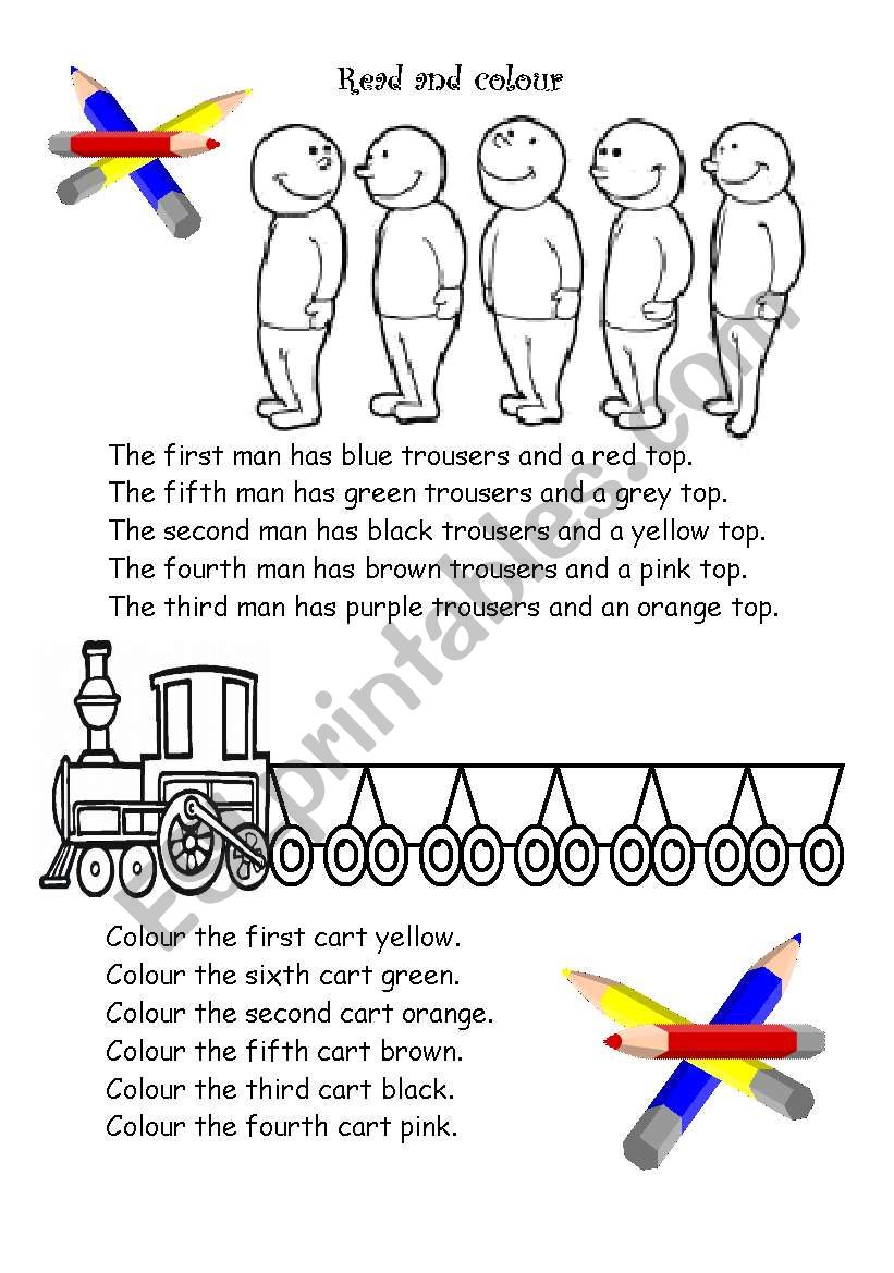 read and colour worksheet