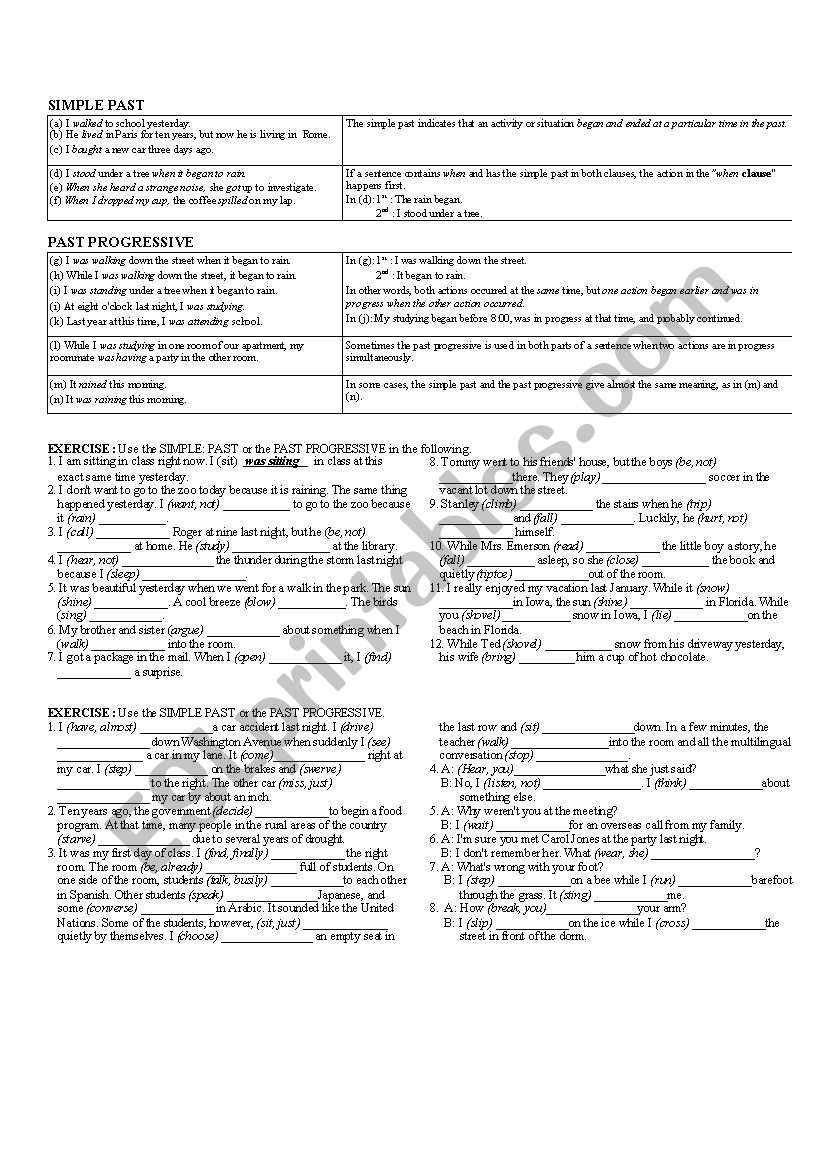 tenses worksheet
