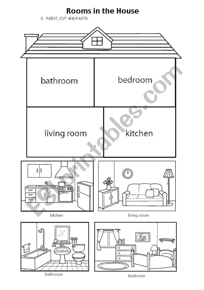 Parts of the house worksheet