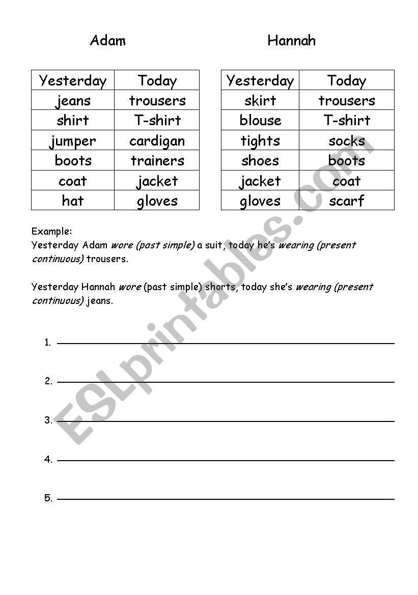 past simple/comtinuous worksheet