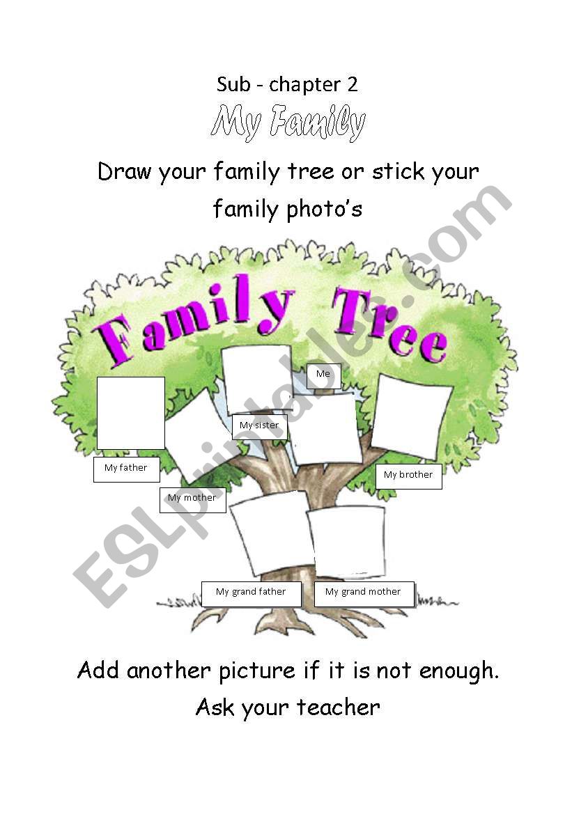 Learn Family Tree worksheet