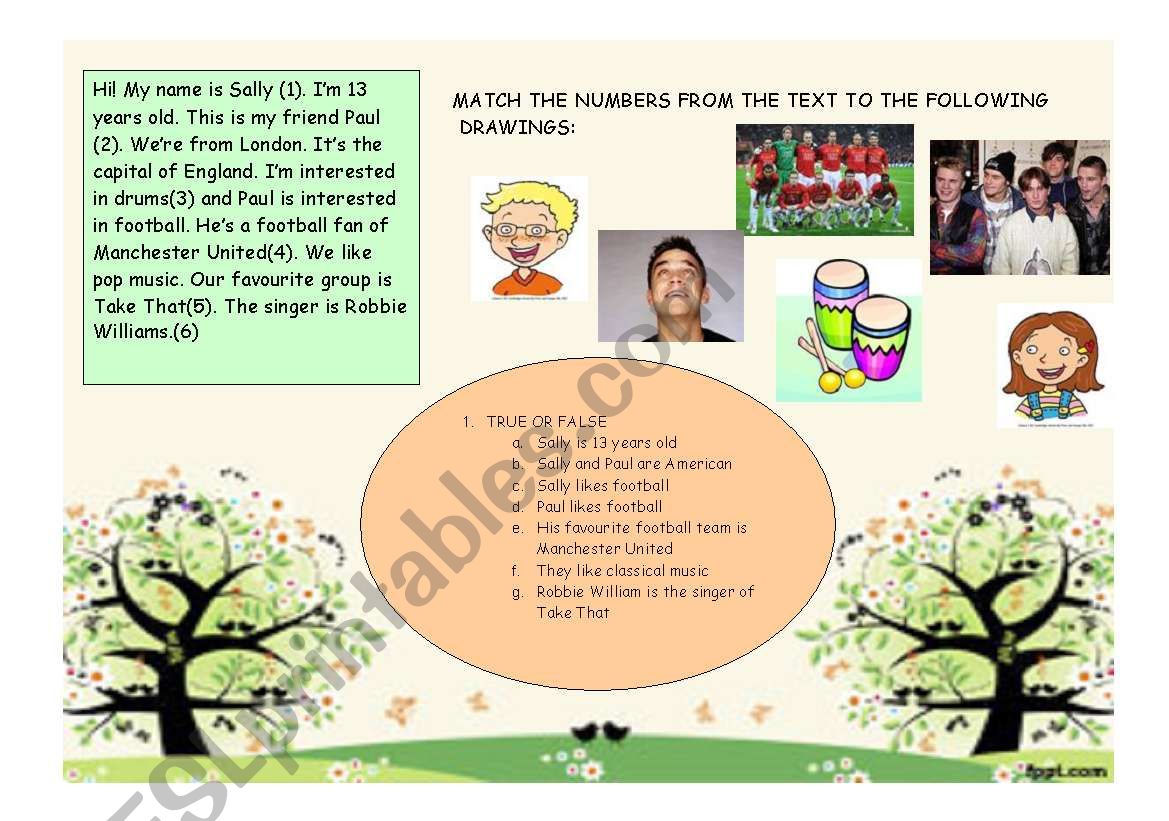 ELEMENTARY READING worksheet