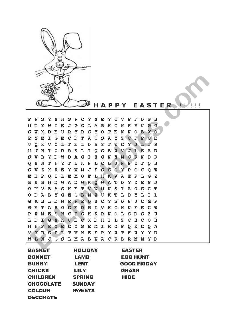 wordsearch-easter worksheet