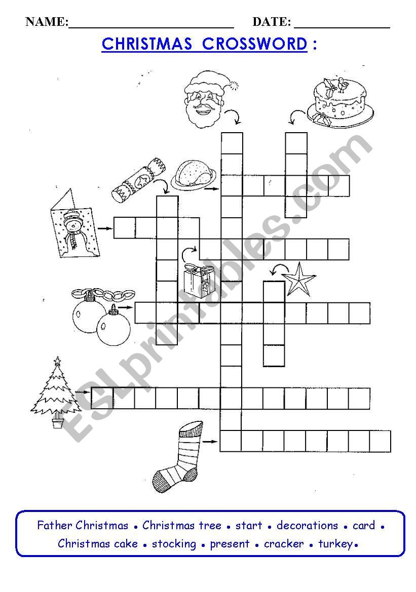 Christmas Crossword worksheet