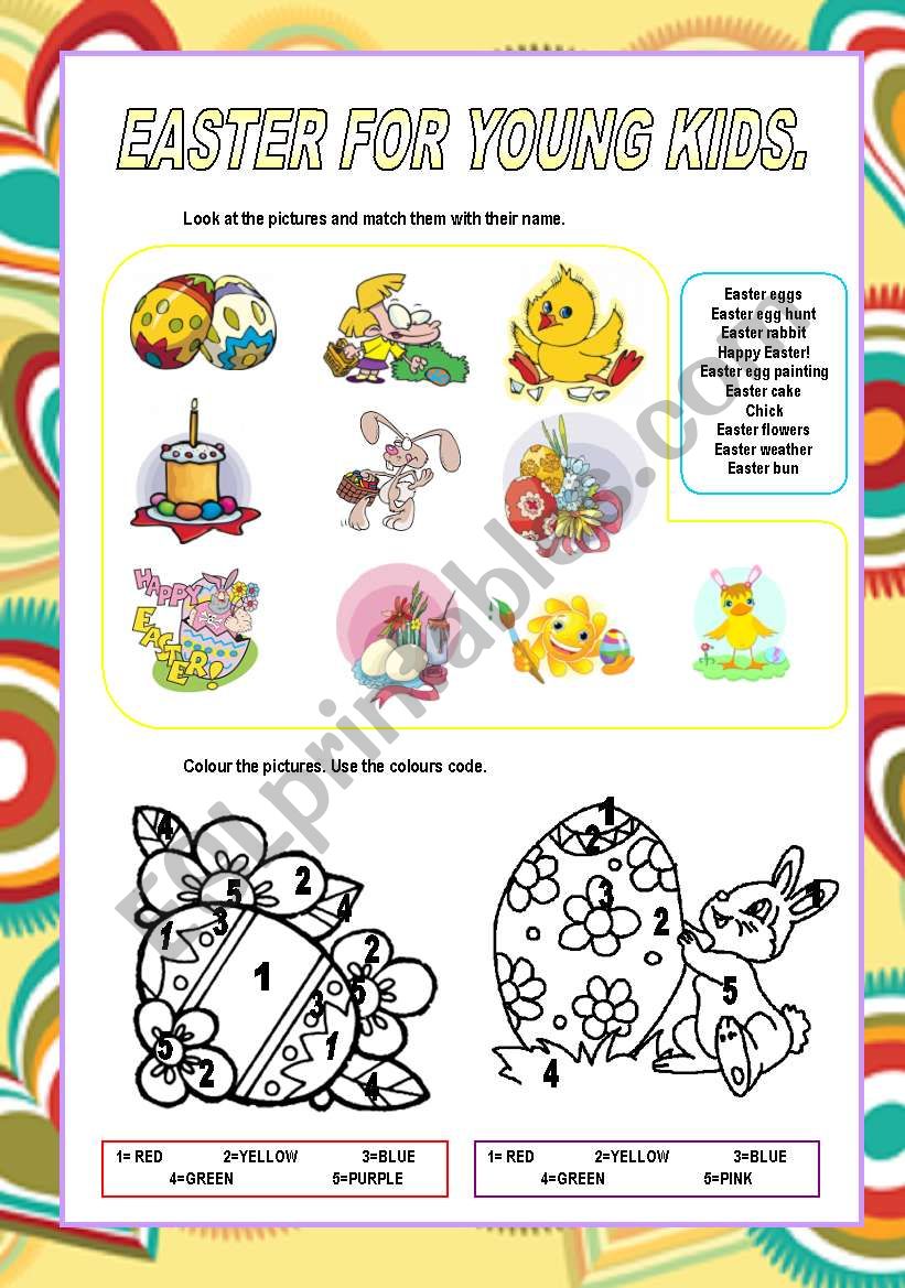 Easter for young kids. worksheet