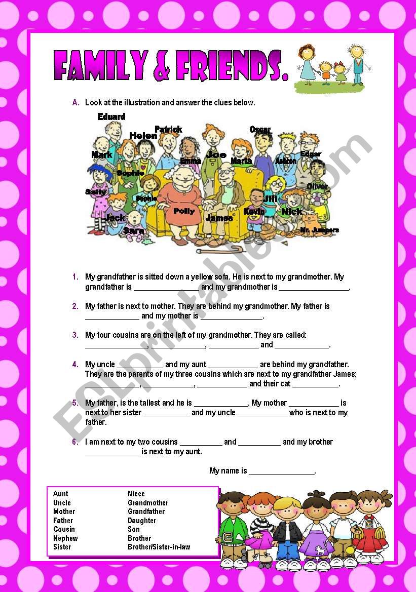 FAMILY AND FRIENDS  worksheet