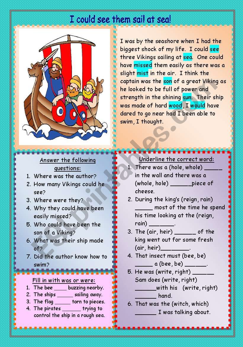 Homonyms worksheet