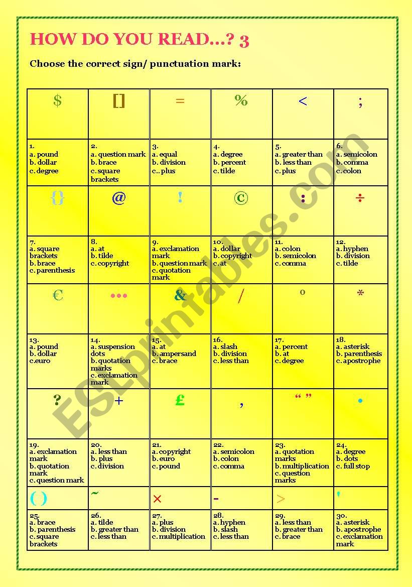 How do you read...? 3  3/3 worksheet