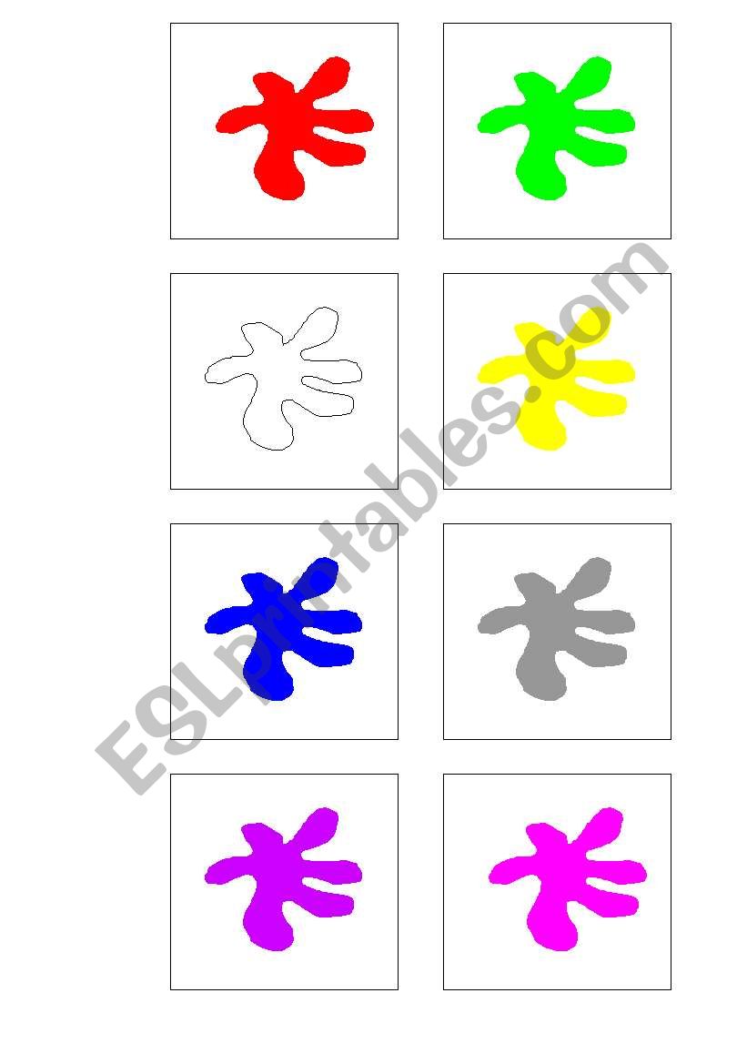 colors memory game worksheet