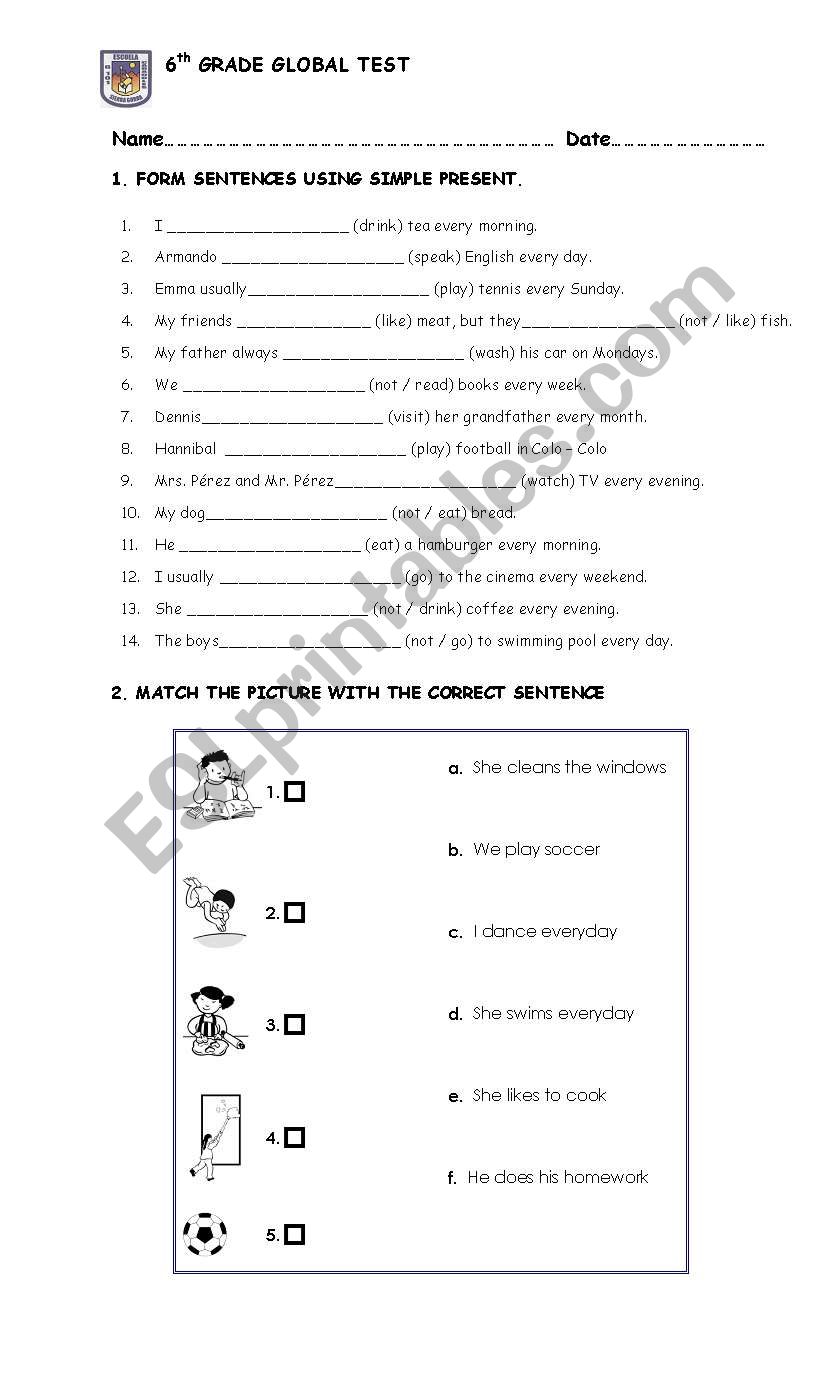 ENGLISH TEST worksheet