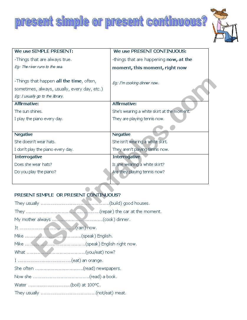 Present Simple or Present Continuous