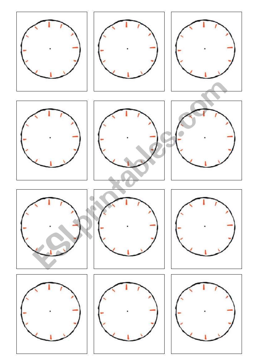 Telling the time - clocks worksheet