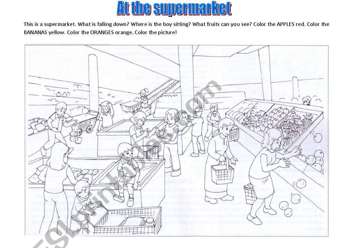 At the supermarket  worksheet