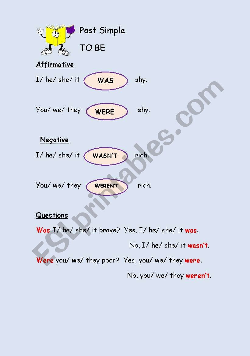 Past Simple to be worksheet