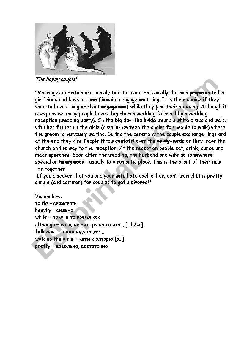 wedding worksheet