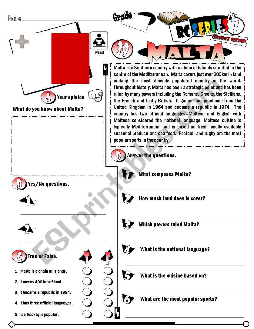 RC Series_Level 01_Country Edition 39 Malta (Fully Editable + Key)